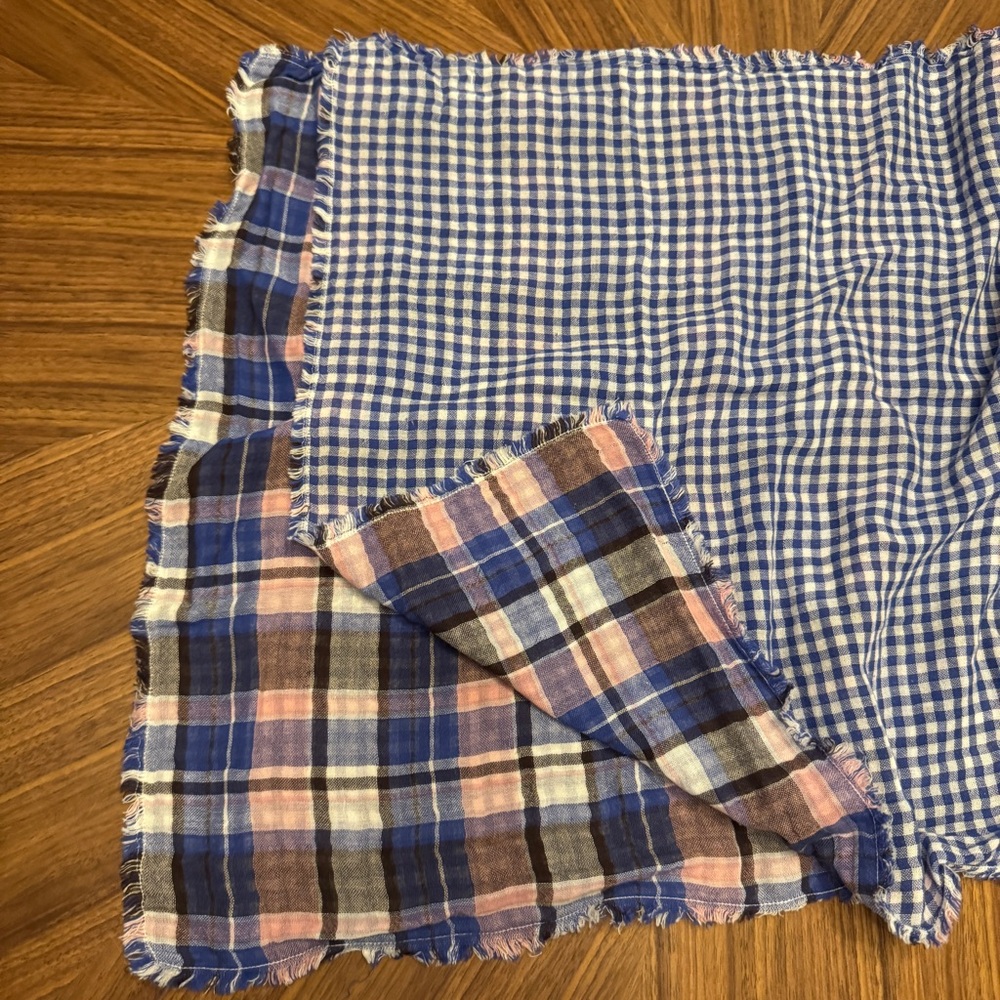 American Colors Blue and Pink Checkered Scarf